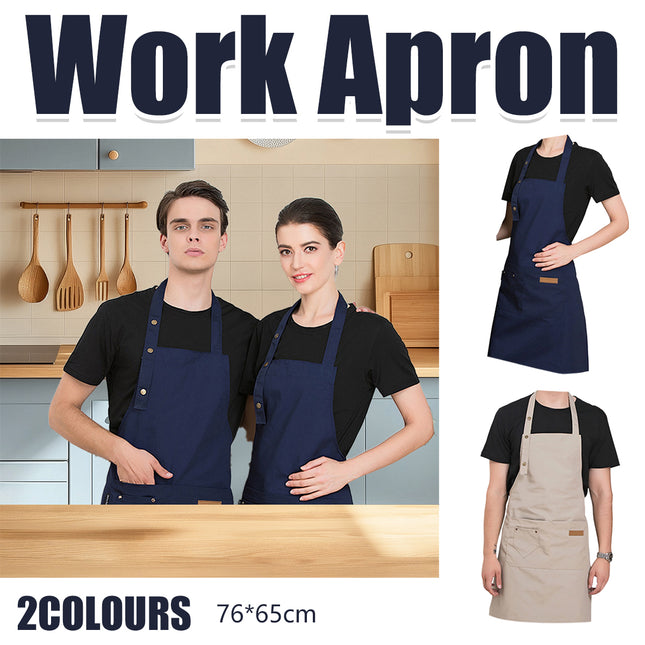 Cafe Restaurant Home Neck Hanging Waist Tie Apron Waterproof Adjustable Strap