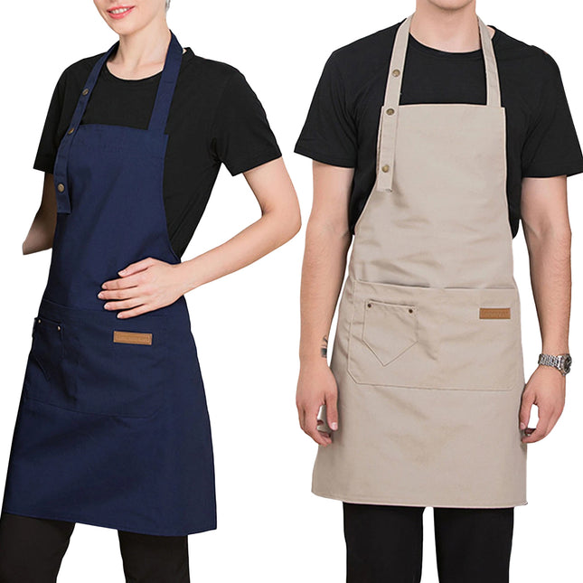 Cafe Restaurant Home Neck Hanging Waist Tie Apron Waterproof Adjustable Strap
