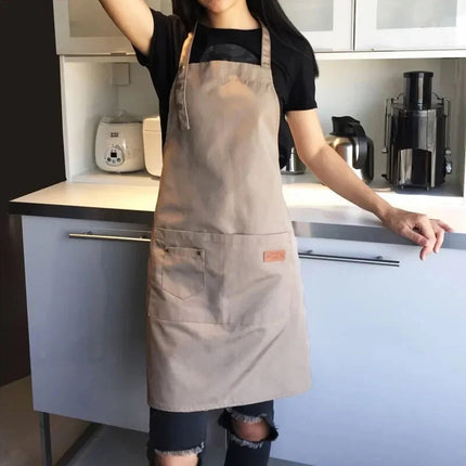 Cafe Restaurant Home Neck Hanging Waist Tie Apron Waterproof Adjustable Strap