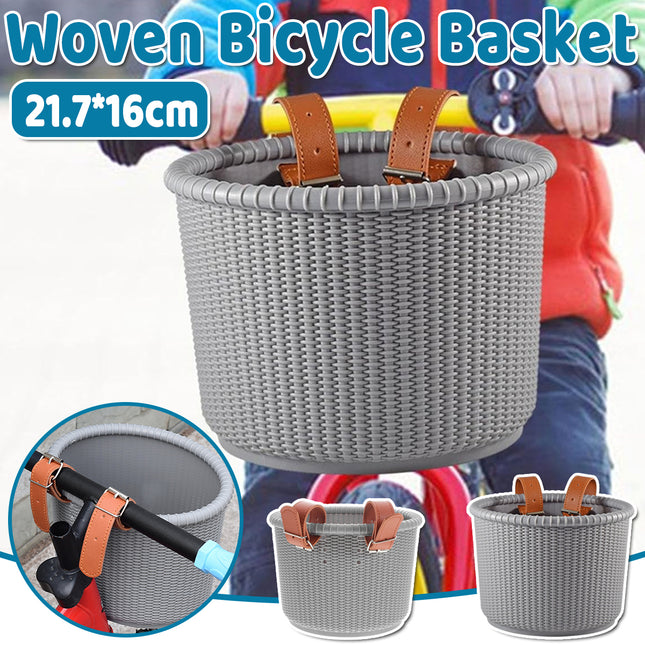 Lightweight Woven Bike Basket Handlebar Storage for Small Bicycles