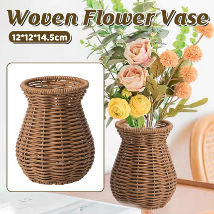Beautiful Wicker Hand Woven Vase Farmhouse Boho Lightweight Decor Creative Decor