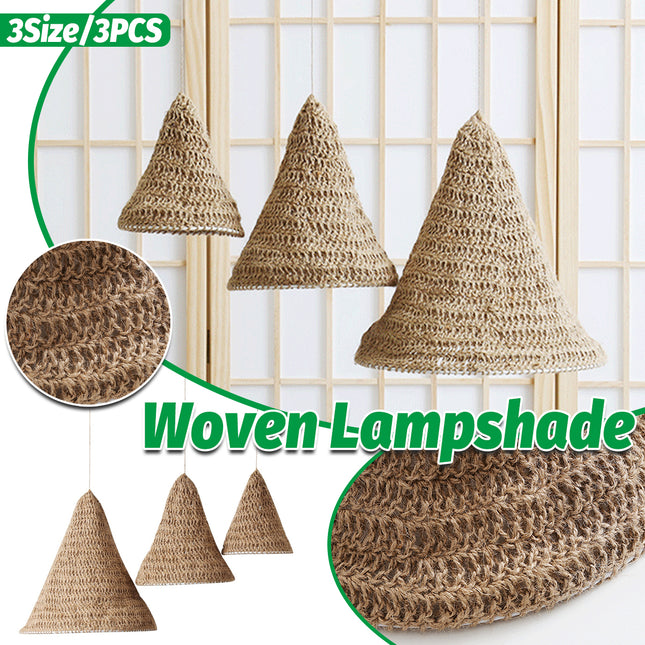 3PCS Woven Lampshade Set Pendant Light Cover for Ceiling Hanging Lamp Durable
