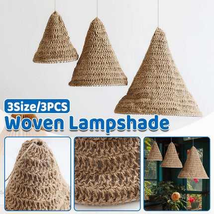 3PCS Woven Lampshade Set Pendant Light Cover for Ceiling Hanging Lamp Durable