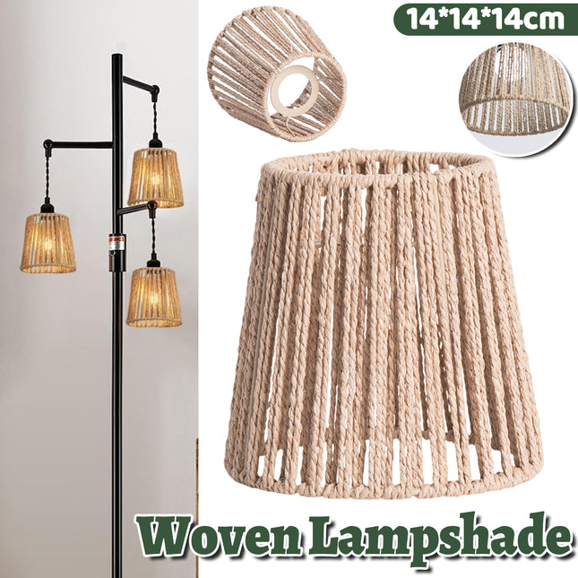 14cm Woven Paper Rope Lampshade Zen Style Khaki for Ceiling Pendant Light
