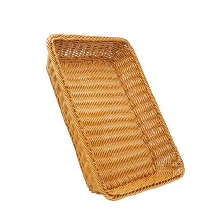 6PCS Woven Storage Baskets Rectangular PP Rattan Style Organiser for Home Shelf