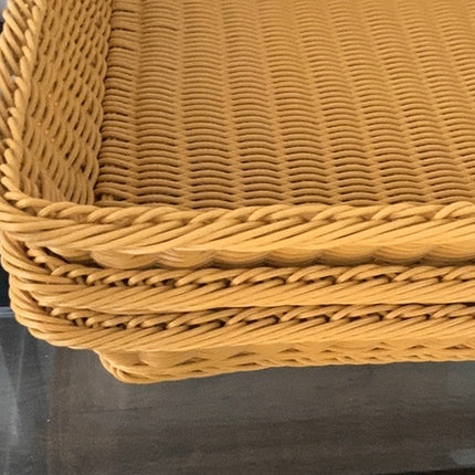 6PCS Woven Storage Baskets Rectangular PP Rattan Style Organiser for Home Shelf