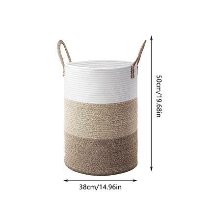 Handheld Cotton Rope Woven Storage Basket for Bedroom Bathroom Closet Durable