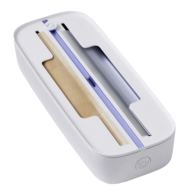 Kitchen Plastic Wrap Cutter Cling Film Dispenser Box ABS White 38.5 x 15 x 7cm