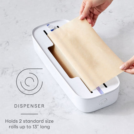 Kitchen Plastic Wrap Cutter Cling Film Dispenser Box ABS White 38.5 x 15 x 7cm