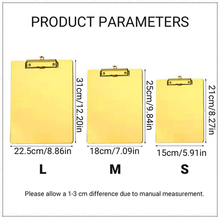 Stainless Steel Writing Board Durable with Clip Office School Home Note-Taking