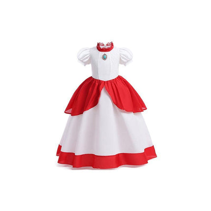 Little Princess Peach Dress for Girls Cosplay Costume