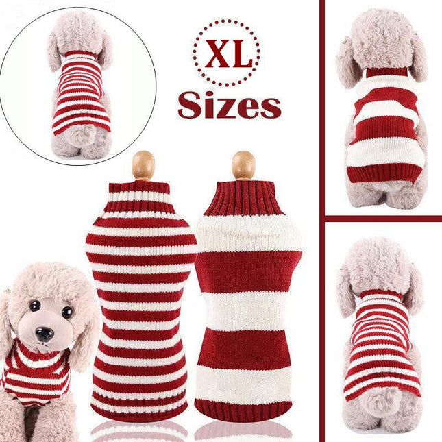 XL Jumper Sweater Clothes Cat Knitted Coat Puppy Pet Small Dog Winter Knitwear - Aimall