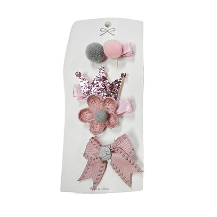 3/4PCS Christmas Hair Clips Set Bow Flower Hairpin Hairgrip Cute Girls Barrettes