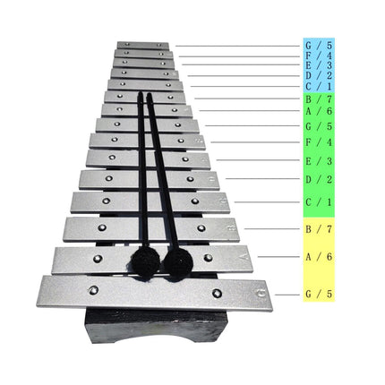 Hand Struck Orff Percussion Instrument 15-tone for Kids Music Practice Early