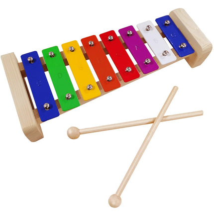 Kids Percussion Instrument 8/15 Tone Colourful Metal Xylophone Early Learning