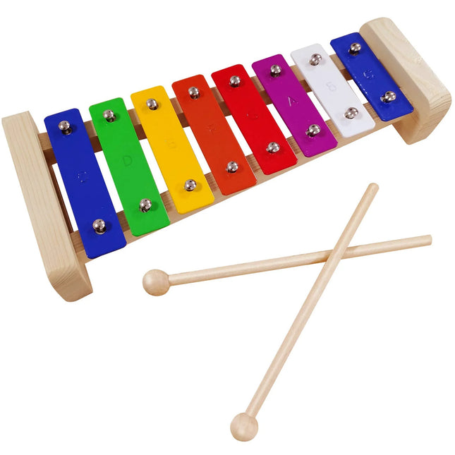 Kids Percussion Instrument 8/15 Tone Colourful Metal Xylophone Early Learning