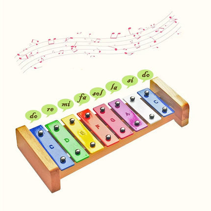 Kids Percussion Instrument 8/15 Tone Colourful Metal Xylophone Early Learning