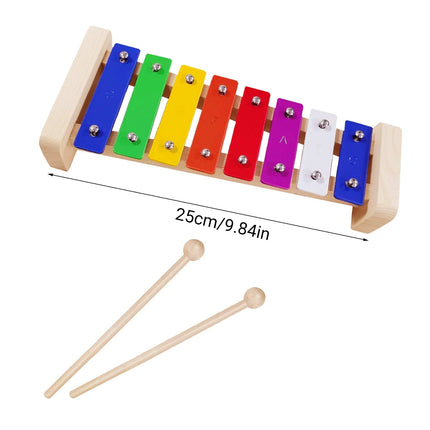 Kids Percussion Instrument 8/15 Tone Colourful Metal Xylophone Early Learning