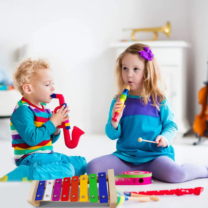 Kids Percussion Instrument 8/15 Tone Colourful Metal Xylophone Early Learning
