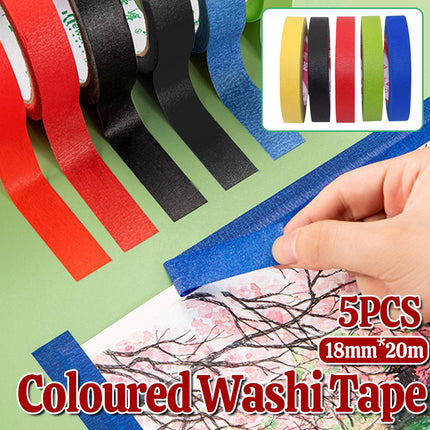 Colour Masking Tape 10 Pack 18mm x 20m Crepe