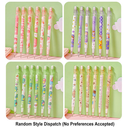 Mechanical Pencil Set with Lead Refills Cute Cartoon Student Stationery