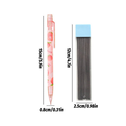 Mechanical Pencil Set with Lead Refills Cute Cartoon Student Stationery