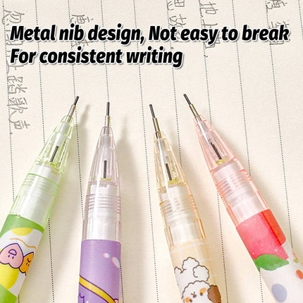 Mechanical Pencil Set with Lead Refills Cute Cartoon Student Stationery
