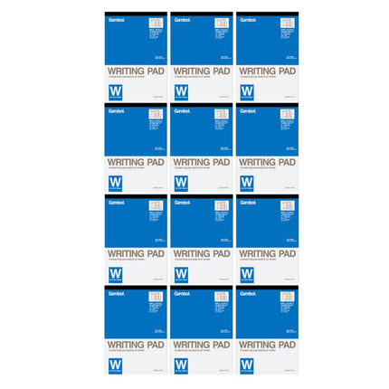 Gambol Soft Cover Writing Pads 12 Pack Lined or Blank