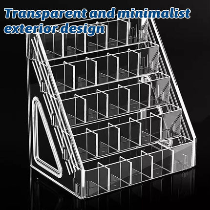 3/5 Tier Large Capacity Clear Acrylic Divided Pen Holder Desktop Pen Organizer