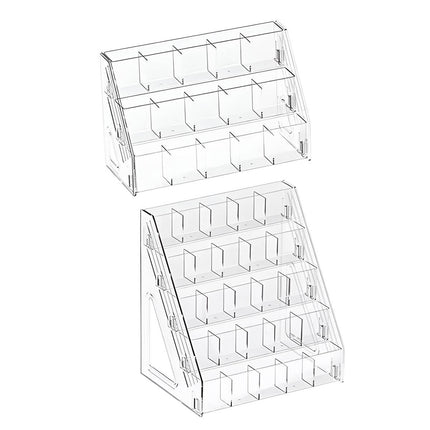 3/5 Tier Large Capacity Clear Acrylic Divided Pen Holder Desktop Pen Organizer