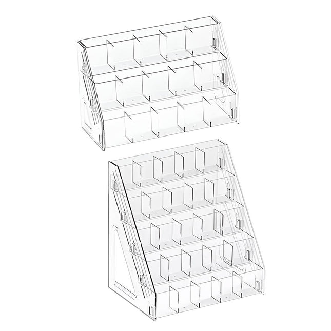 3/5 Tier Large Capacity Clear Acrylic Divided Pen Holder Desktop Pen Organizer