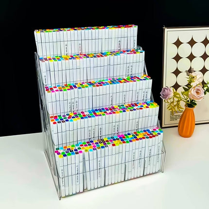 3/5 Tier Large Capacity Clear Acrylic Divided Pen Holder Desktop Pen Organizer