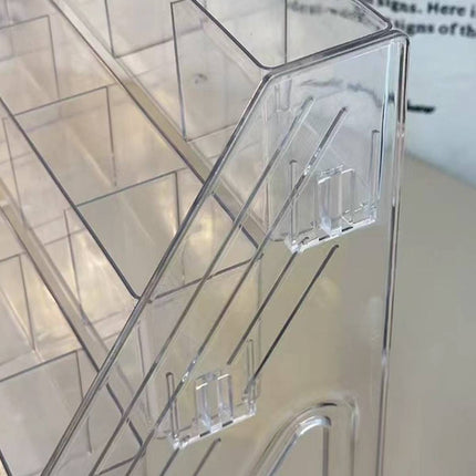 3/5 Tier Large Capacity Clear Acrylic Divided Pen Holder Desktop Pen Organizer