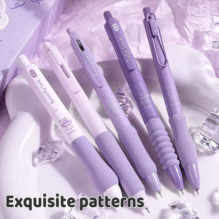 5pcs Quick Dry Ballpoint Pen Smooth Writing Instrument Office School Supplies