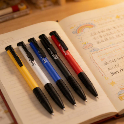 15Pcs Push Button Ballpoint Pen 3 Colour Mixed Office School Stationery Pens
