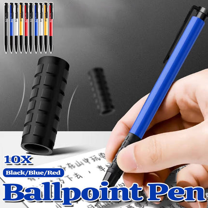10Pcs Push Button Ballpoint Pen Office Student Writing Pen School Stationery
