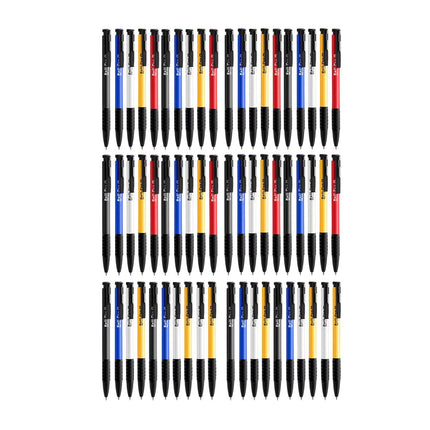 60Pcs 0.7mm Press-Style Ballpoint Pen Smooth Glide Office School Supplies Set