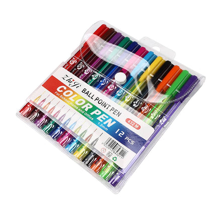 1/10 Set Minimalist Colourful Ballpoint Pen Set Multi Colour Office School Use