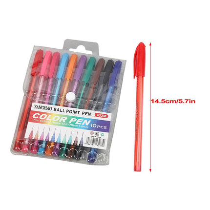 1/10 Set Colourful Ballpoint Pen Set Multi Colour Office School Stationery