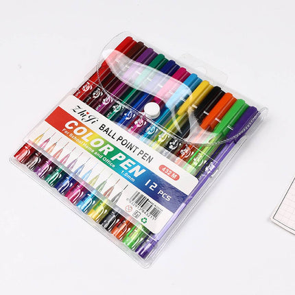 1/10 Set Minimalist Colourful Ballpoint Pen Set Multi Colour Office School Use
