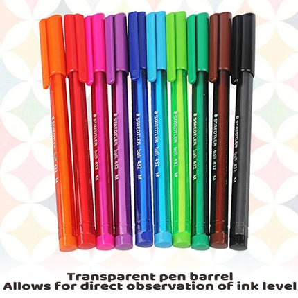 1/10 Set Minimalist Colourful Ballpoint Pen Set Multi Colour Office School Use