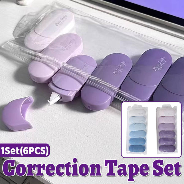 Gradient Correction Tape Set 6pc PET Film Roller Student Office Stationery