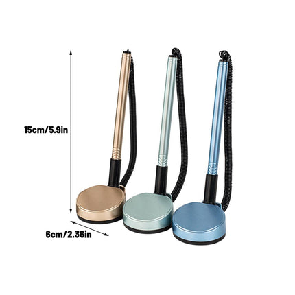 Desk Counter Pen with Adhesive Base Coil Tether Reception Front Desk Office