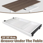 Under Desk Drawer Organiser White Slim Slide Out Storage Tray for Office Home