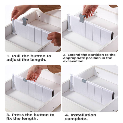 Adjustable Drawer Divider Organizer Expandable Cabinet Partition Home Storage