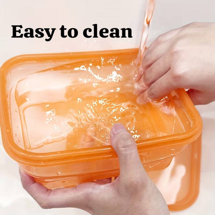 Collapsible Silicone Food Storage Containers 1000ml - Set of 8, 4 Colours