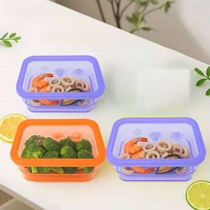 Collapsible Silicone Food Storage Containers 1000ml - Set of 8, 4 Colours