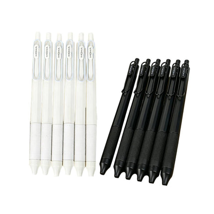 MOKA Retractable Gel Pens Black White 12 Pack