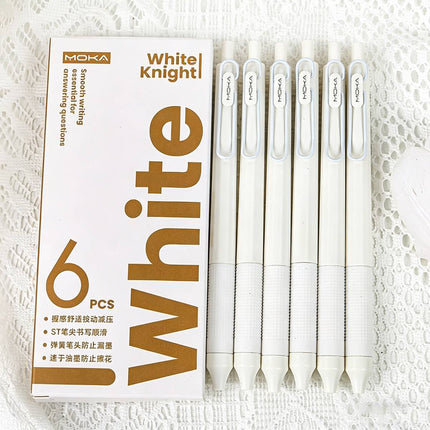 MOKA Retractable Gel Pens Black White 12 Pack