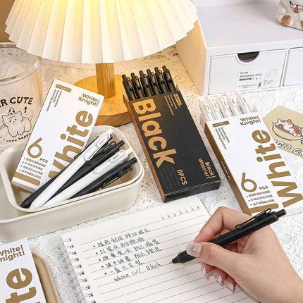 MOKA Retractable Gel Pens Black White 12 Pack